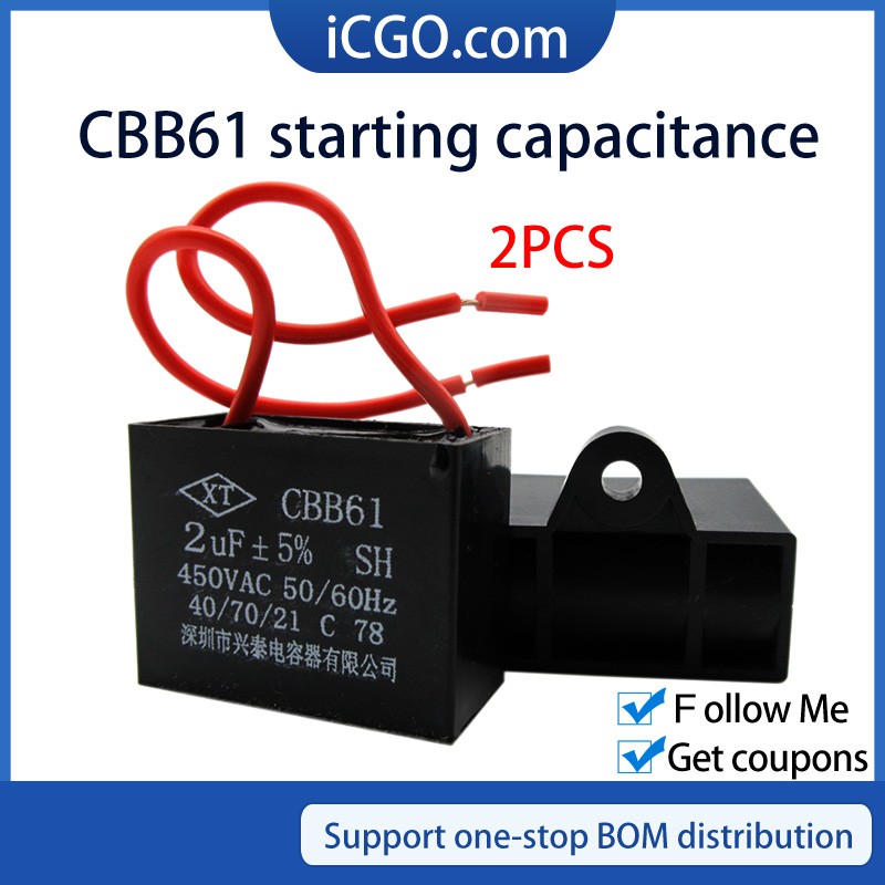 ACS Industrial Capacitors CBB61 Capacitor 450V 1/1.2/1.5/1.8/2/2.5/3/3.5/4/4.5/5/6/7/8/10/12/15/18/20UF Electronic Starter Fan Air Conditioning(450V 1UF General Purpose Industrial AC 1 5/8 In Shaft Diameter Motors - Foto 4