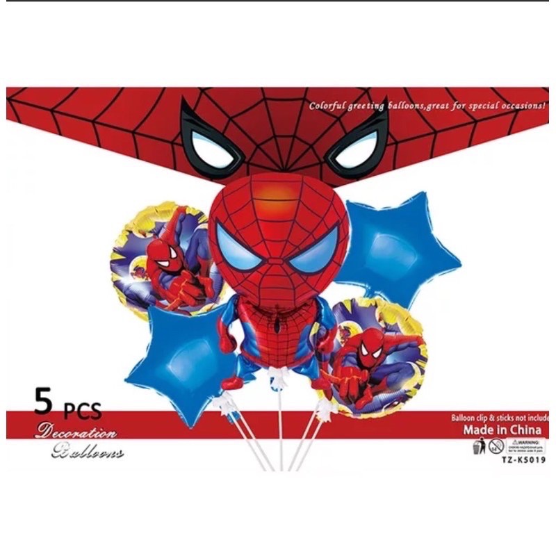 COD Spiderman Foil balloon set 5 in 1 party needs | Shopee Philippines