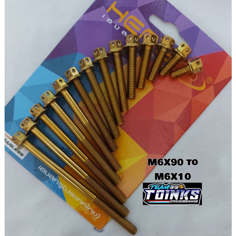 HENG FLOWER BOLTS 6X10 to 6X90 / CRANKCASE BOLT Shopee Philippines