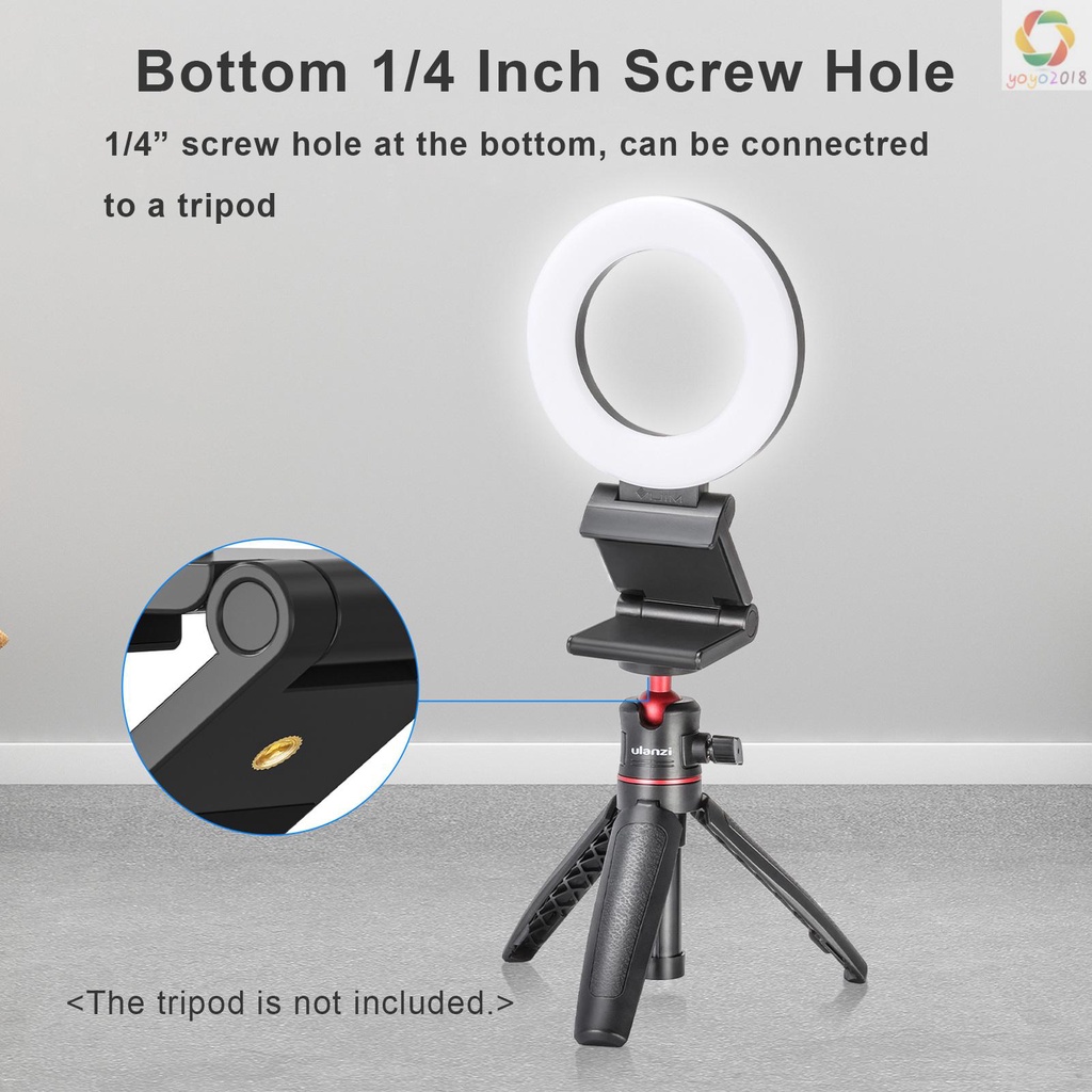 VIJIM CL07 4 Inch Clipon LED Ring Light Laptop Video Conference Light