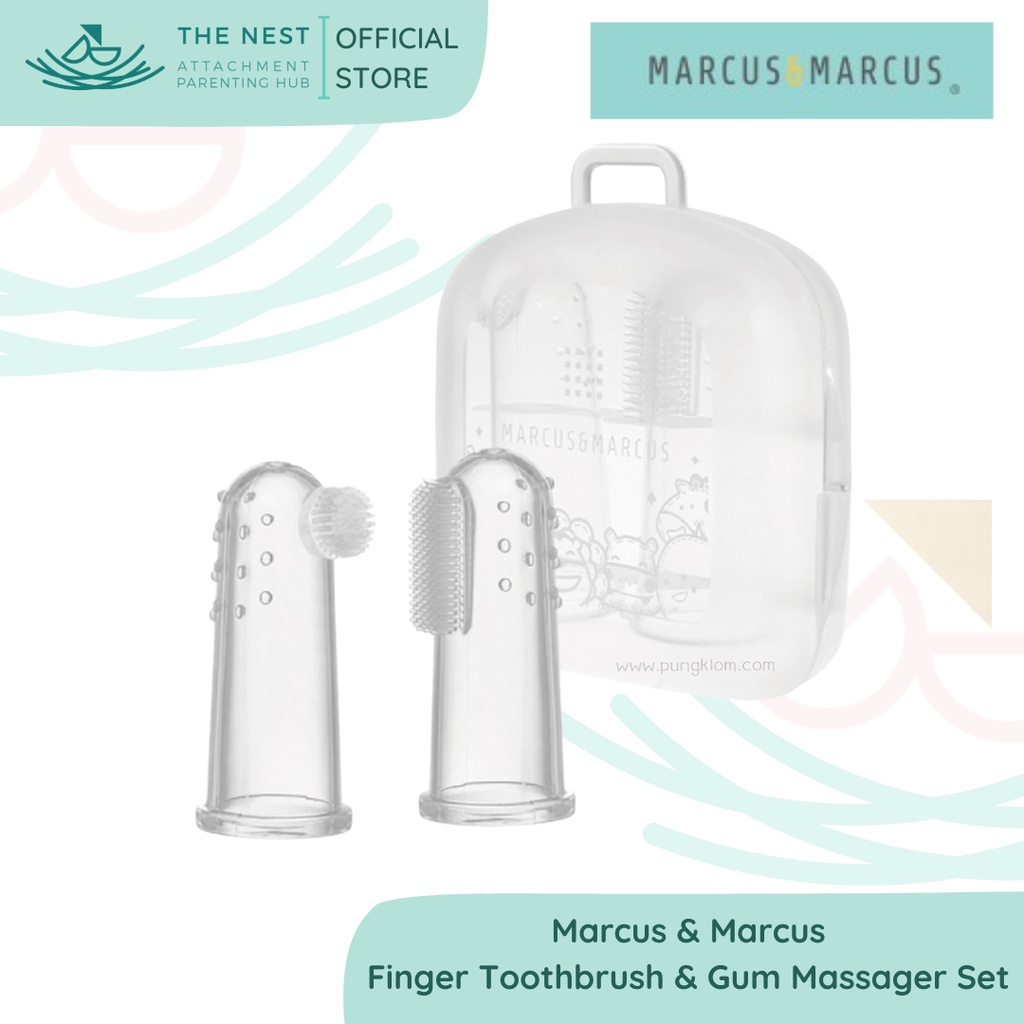 Marcus & Marcus Finger Toothbrush & Gum Massager Set Shopee Philippines