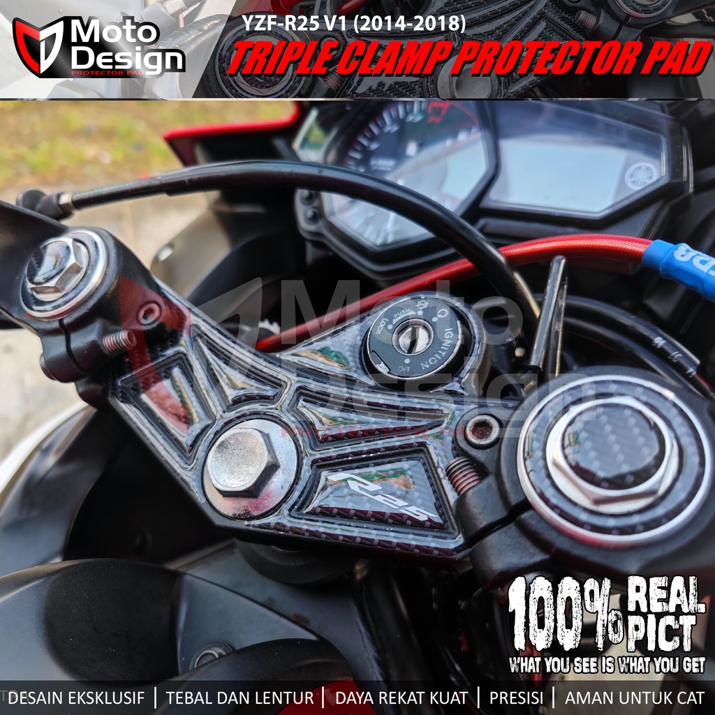 Sticker Embossed Carbon Protector Pad Triangle Handlebar Triple Clamp ...