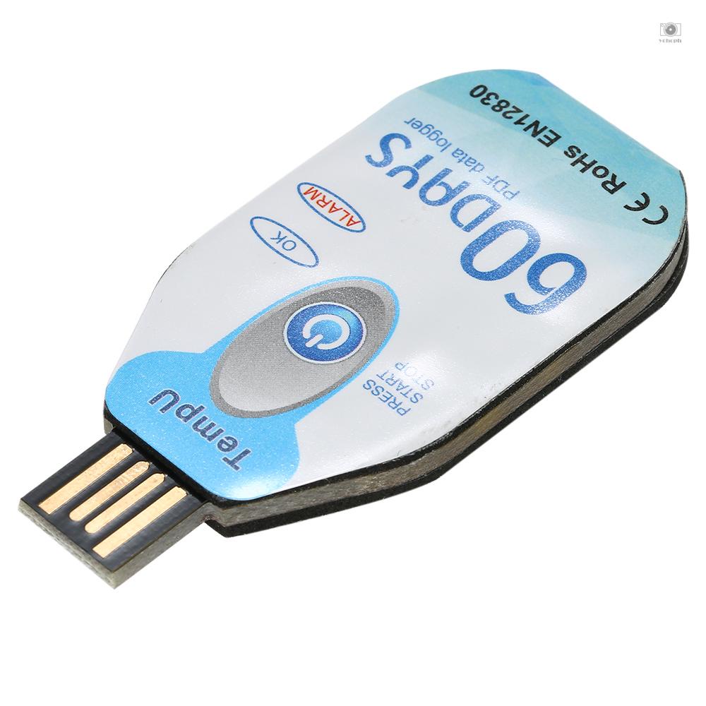 Waterproof USB 2.0 PDF Disposable Temperature Data Logger 60 Days Cold ...