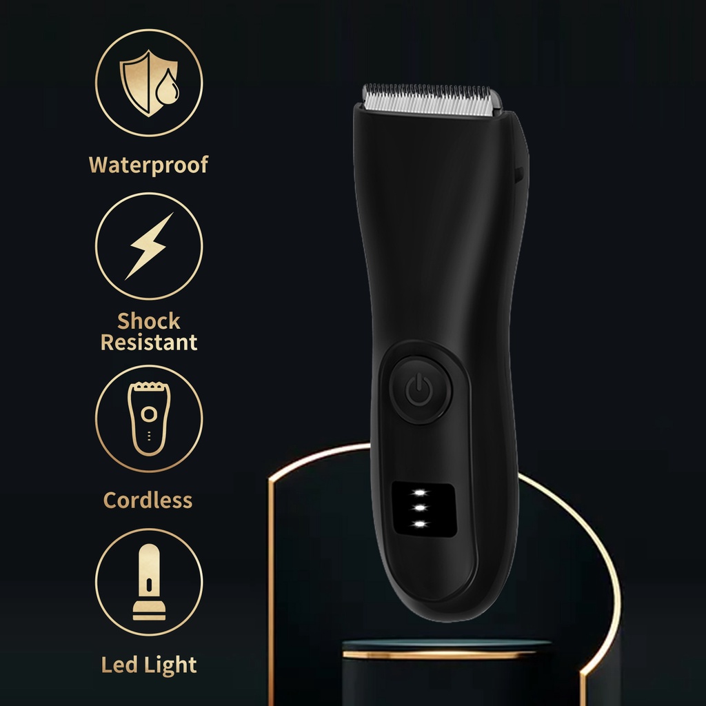 USB Men Groin Hair Trimmer Pubic Hair Trimmer Body Grooming Clipper for