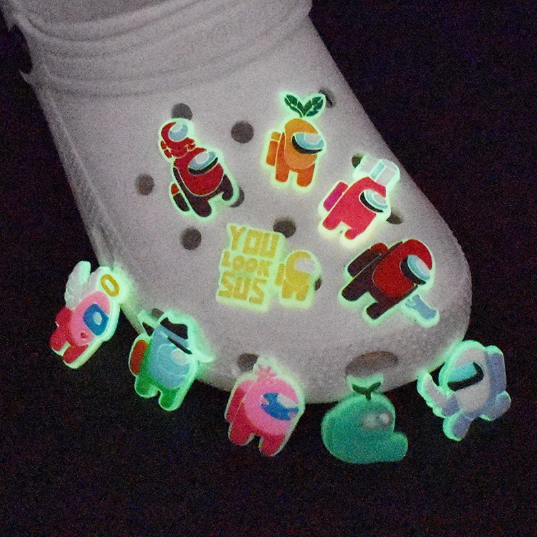 Ready Stock for Jibbitz For Crocs Pins Among Us Noctilucent DIY Shoes