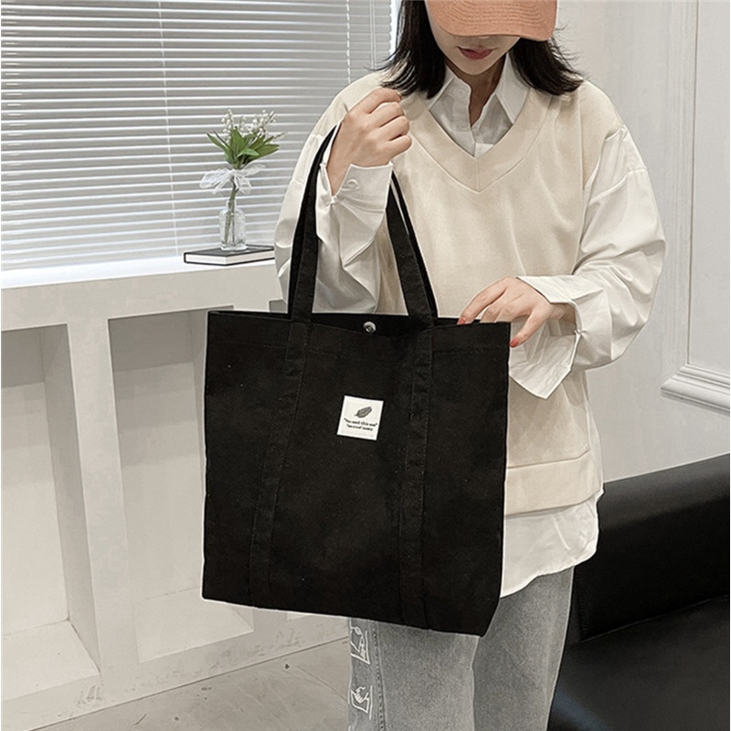 R&O Korean New Fashion Canvas Tote Bag Canvas Shoulder Bags Simple ...