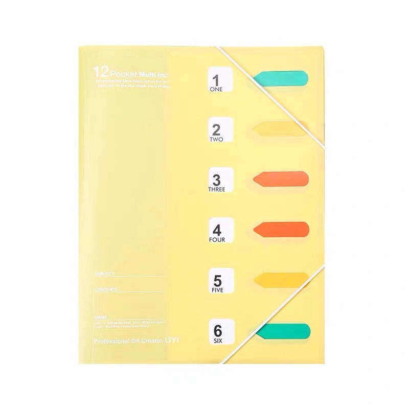 #8398 12 POCKETS PASTEL COLORED MULTI INDEX FILE FOLDER | Shopee ...