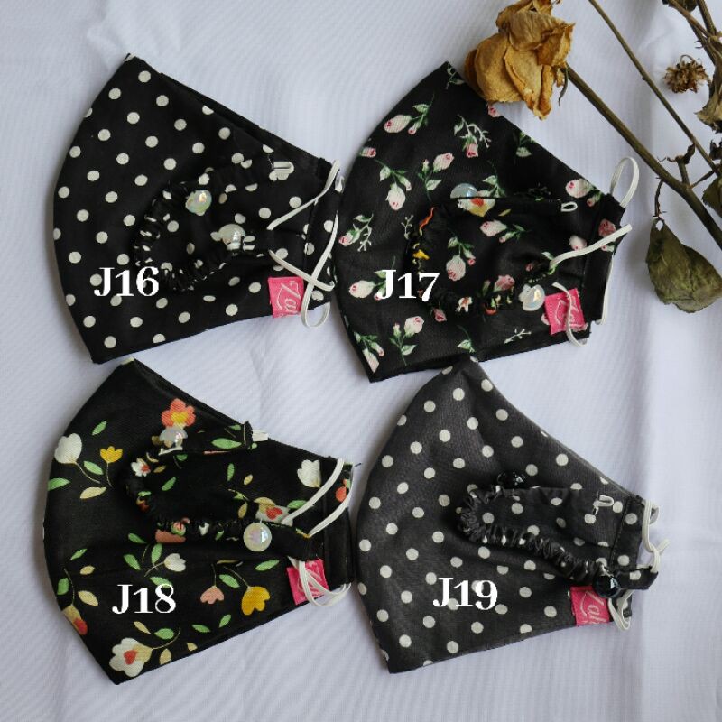 KATUN Japanese Cotton Button Mask by Zahrani Hijab part 2 | Shopee ...