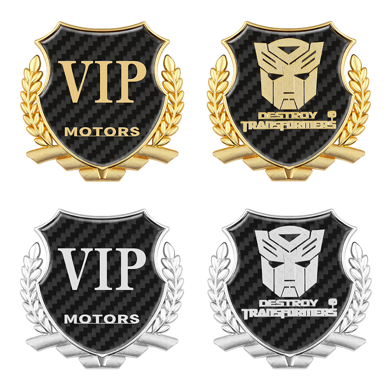 Car Emblem Badge Chrome Sticker VIP Motors Modified 3D Metal Carbon ...