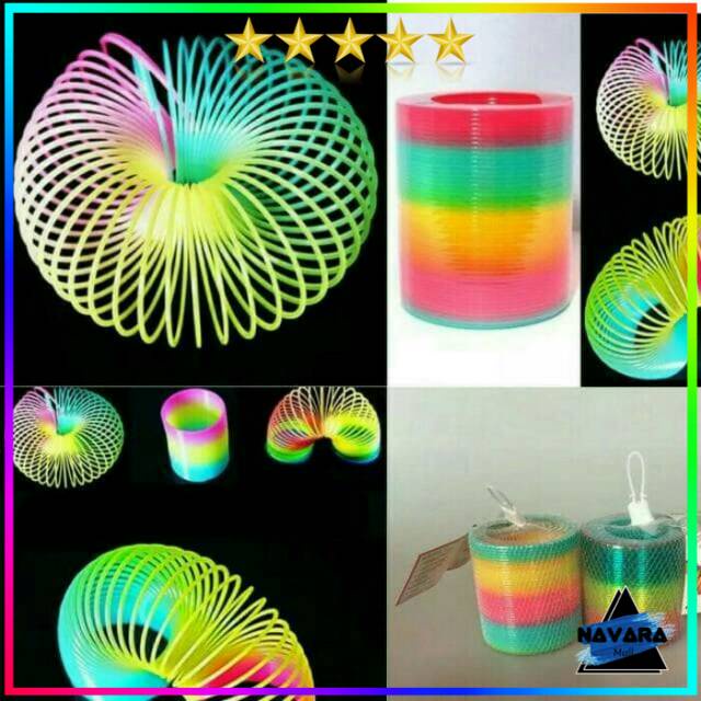 Rainbow Spring JUMBO Slinky Spiral Rainbow Spring Toy | Shopee Philippines
