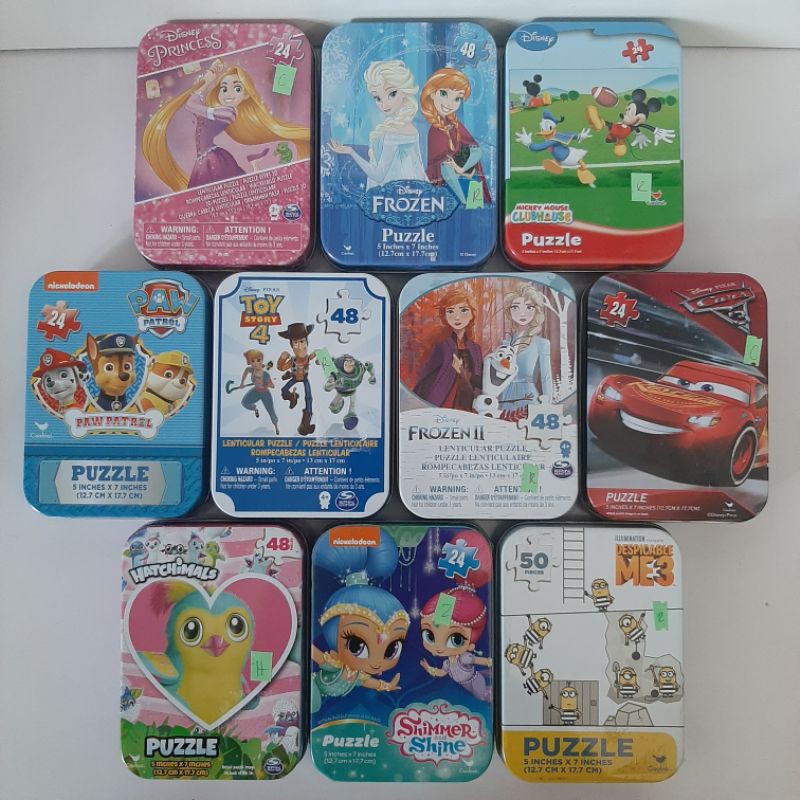 Lenticular and Regular Puzzles with Tin Case: Frozen, Paw Patrol ...