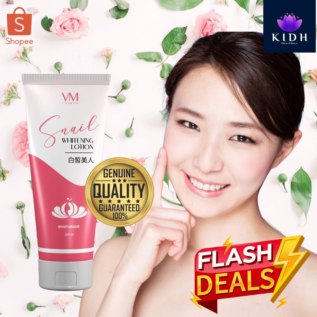 【Philippine cod】 Original Vita Mira Snail Whitening Lotion 200ml Moisturizer Body Brightening