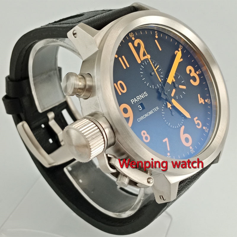 50mm Parnis Chronograph Watch 0S10 Quartz Wrist Watch Russian Mili tary Style W57