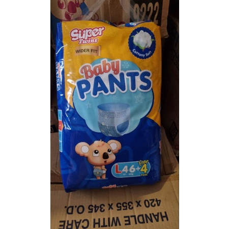 Buy Super Twins Baby Pants Diaper (L) - 46s Online