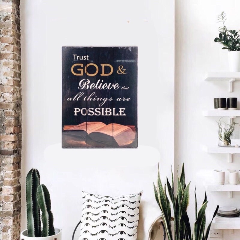 Biblical Verses/Inspirational Quotes Vintage Style Rustic MDF Wooden ...