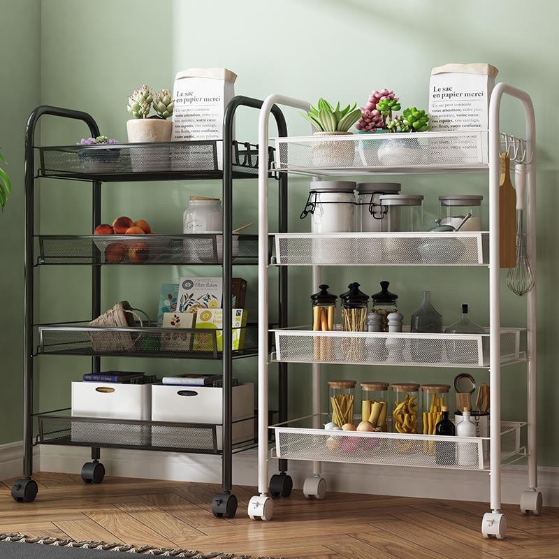 3 4 5 Tier Bath Rack Bathroom Shelves Rolling Trolley Kitchen Organizer ...