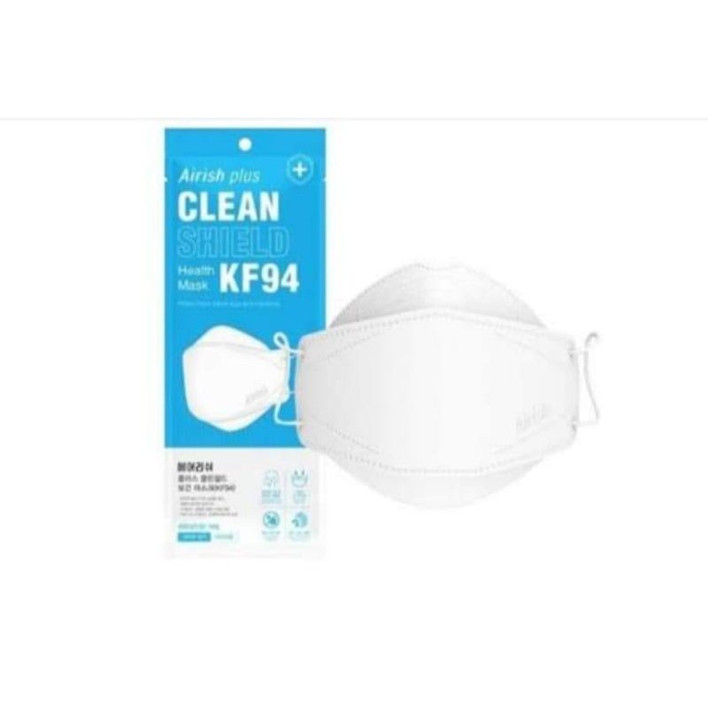 KF94 White Airish plus Clean Shield Face Mask KF94 Mask (Individual