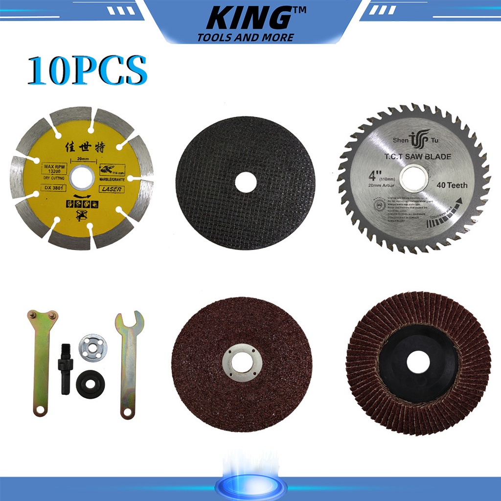 10pcs Angle Grinder Accessory Kit Electric Drill Cutting Seat