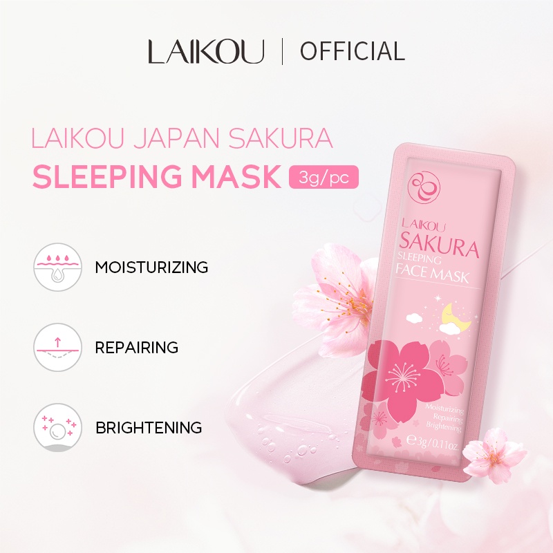 LAIKOU Sakura Cherry Blossoms Face Sleeping Mask Sakura Sachet Mask 1pc