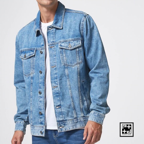 Faded denim jacket outlet mens