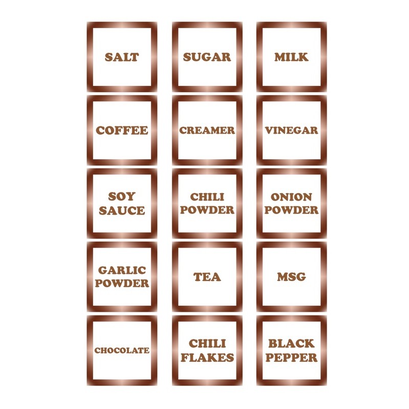 Kitchen Condiments Label Stickers sold per page A4 size Shopee