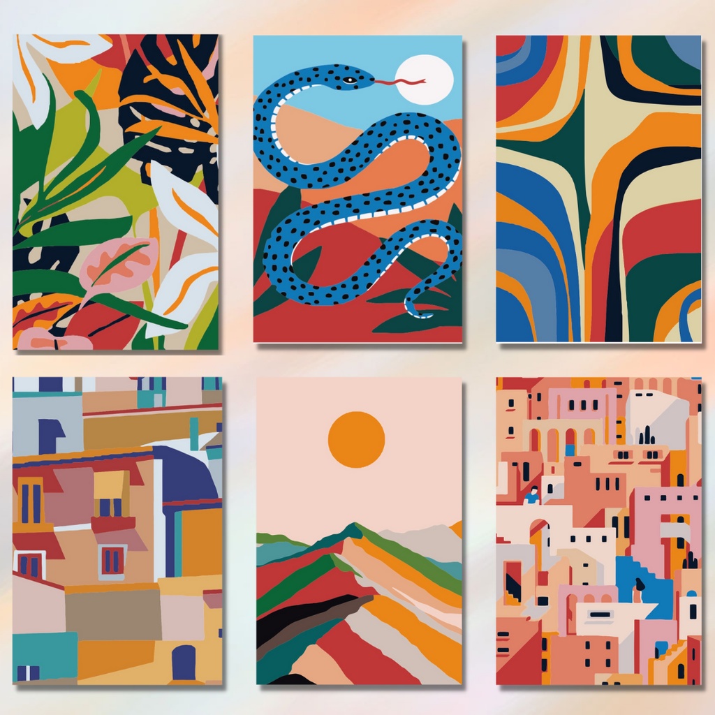 20X30 CM Paint By Numbers Complete Kit with Ready Wooden Frame and FREE