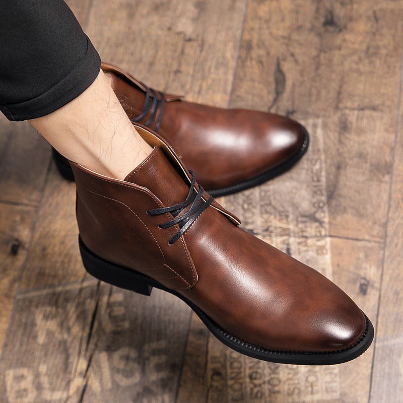 Mens tan hot sale dress boots