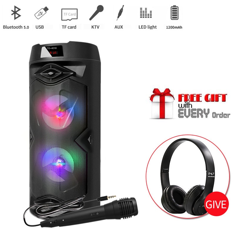 COD Double 4 inch Portable BIG Karaoke Stereo Wireless Bluetooth ...