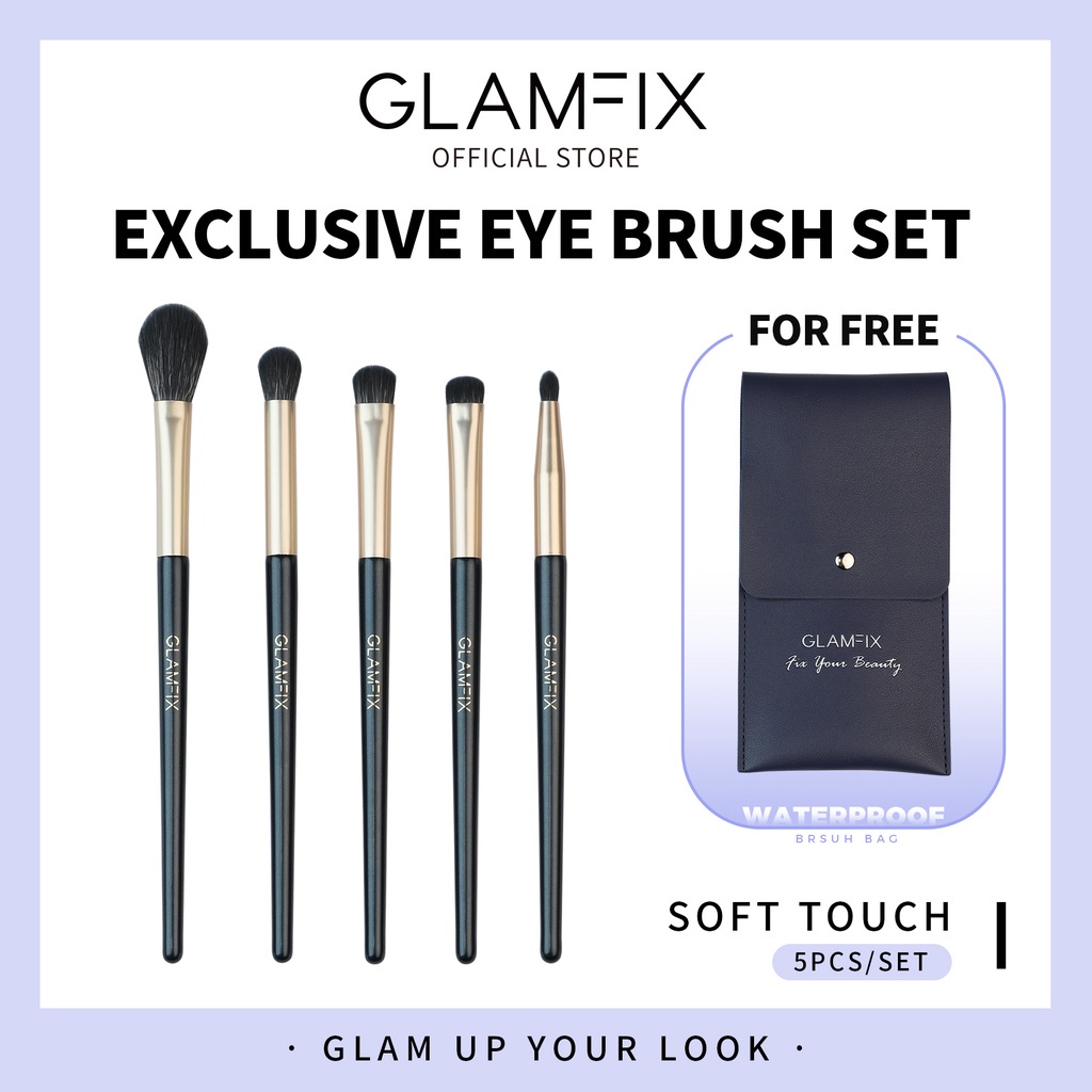 GLAMFIX Exclusive Eye Brush Set 5 pcs FREE POUCH | GLAM FIX Beauty ...