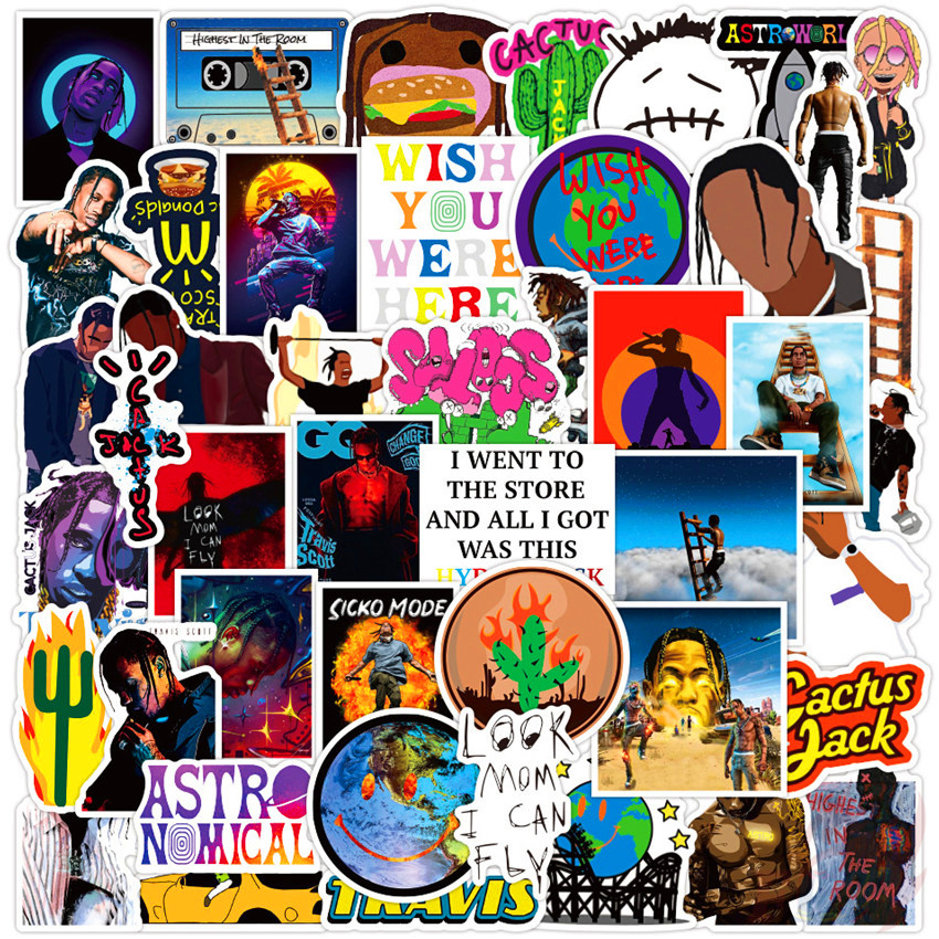 Travis Scott - HipHop Rapper Singer Stickers 50Pcs/Set DIY Fashion ...
