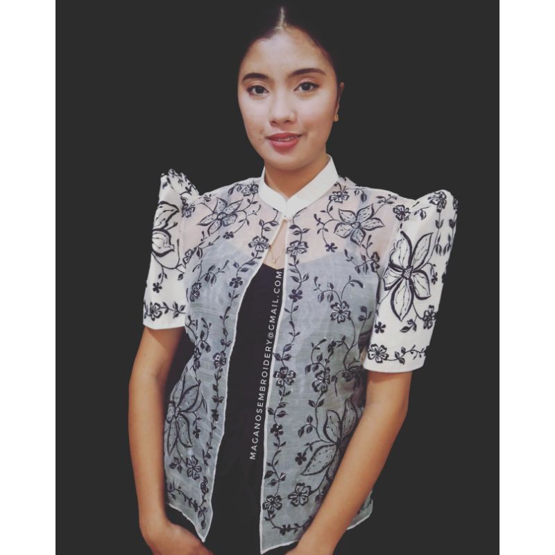 Kimona Filipiniana Butterfly Sleeves Fully Embroidered | Shopee Philippines