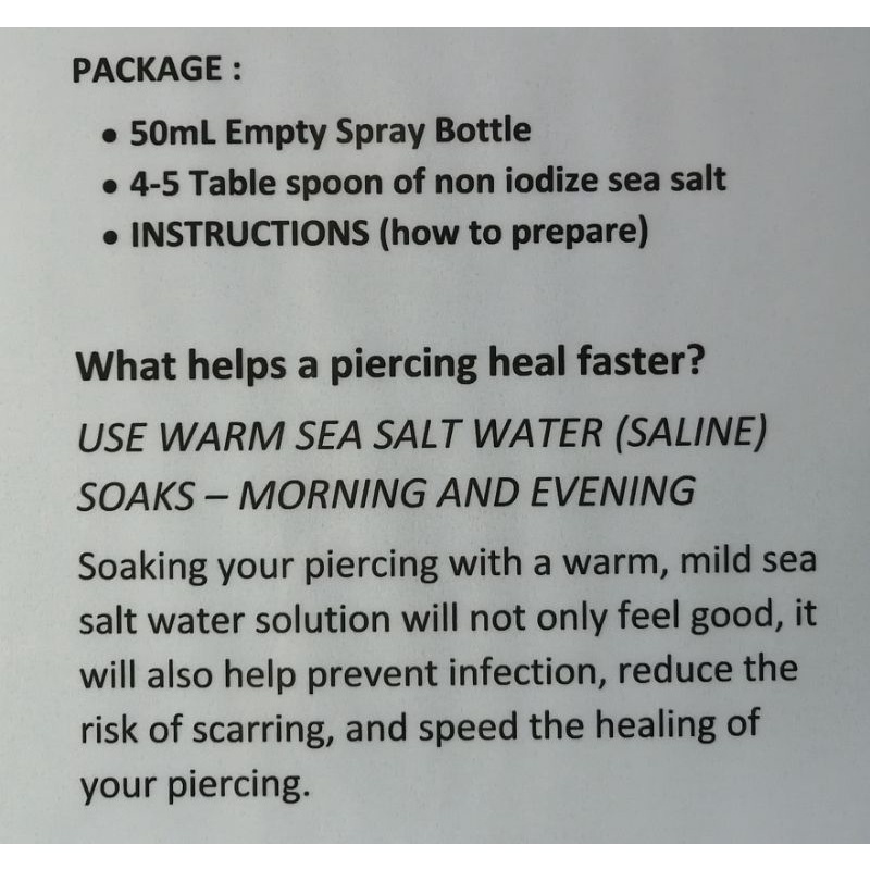 Mainit na benta DIY Saline Solution for Piercing (NON IODIZE SEA SALT