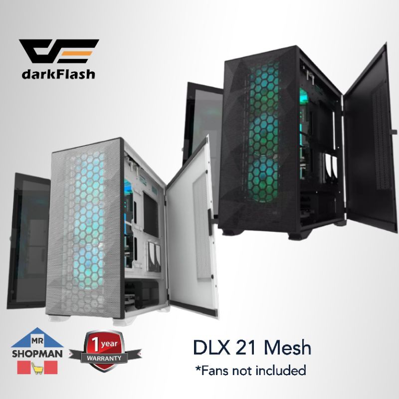Darkflash DLX21 Black White Mesh ATX Desktop Computer PC Case | Shopee ...