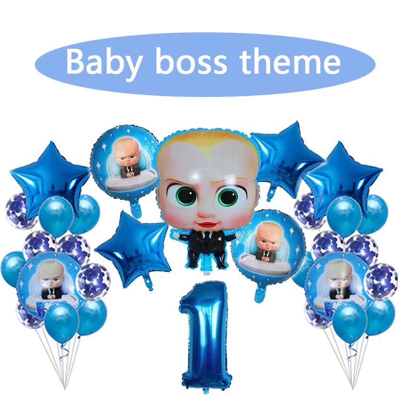 1set Baby Boss Theme Happy Birthday Party Aluminum Foil Helium Balloons ...