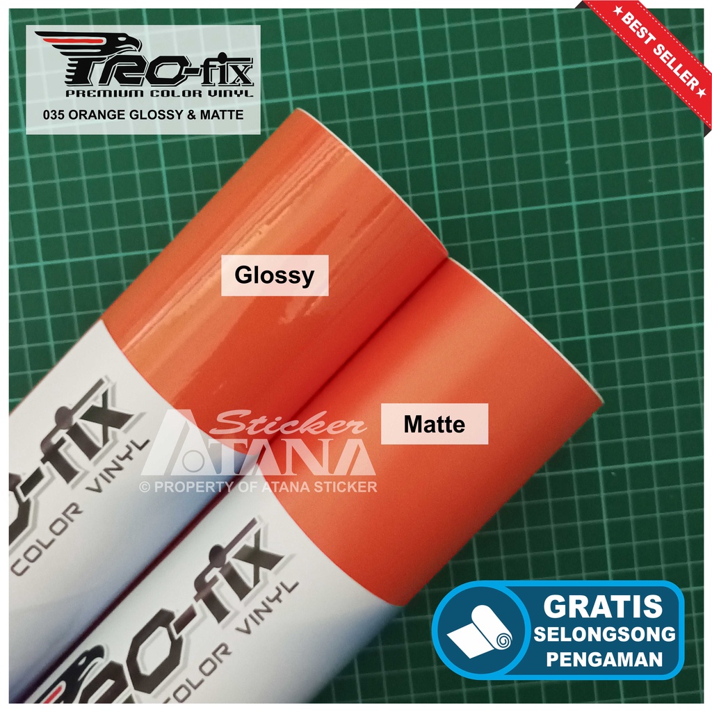 Scotlet Orange Doff Glossy Profix Shiny Anti-Scratch Dop Sticker Car ...