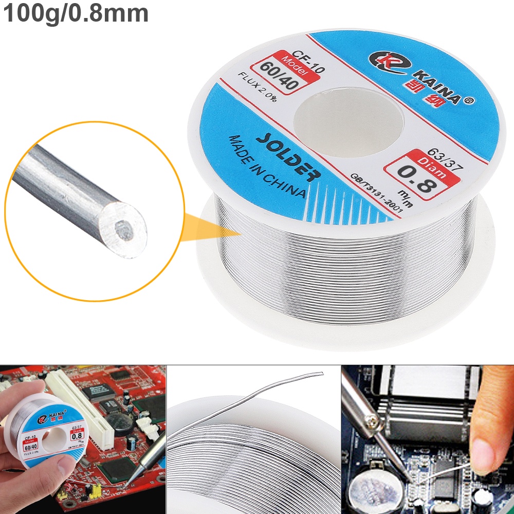 60/40 100g 0.8mm Tin Fine Wire Core 2% Flux Welding Solder Wire with ...