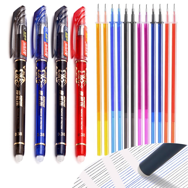 7 Colors ink Erasable ballpen gel pen set 0.5mm refill tip Magic pen