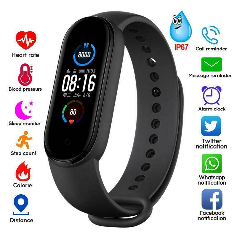 M5 Smart Watch Waterproof Bluetooth Fitness Tracker Wristband Heart Rate  Watch Bracelet M5 Smart Sport Band Fitness Tracker Pedometer Heart Rate  Blood
