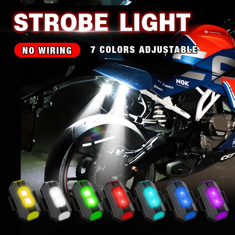 Motorcycle Lights Accessories Led Tail Light 7color Charging Aircraft