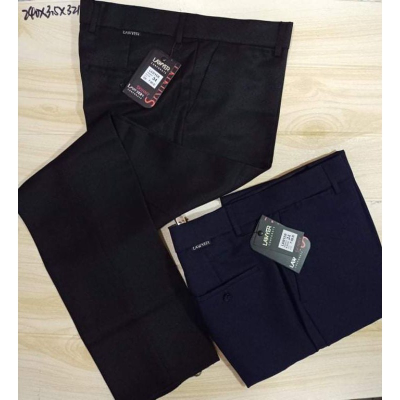 Lawyer Slacks Skinny Type Black And Navy Blue For Men Shopee Philippines