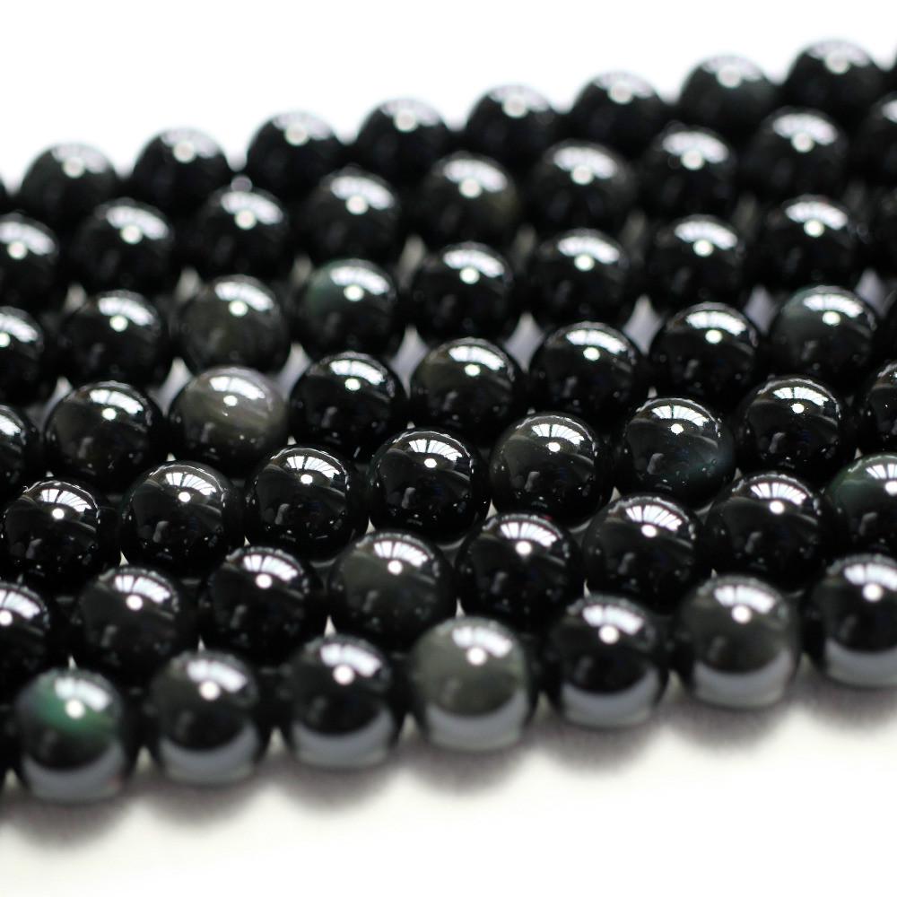thumbnail interactive-video image 1 of Natural Gold Obsidian Gemstone Beads – Round DIY Strand 15" – Gem-inside 1 of 3