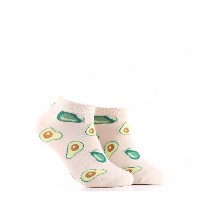 Iconic Socks Avocado Pattern Beige Women's Ankle Socks Shopee Philippines
