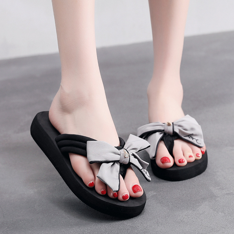 Korean Fashion Bow Flip flops Women Shoes | Shopee Philippines