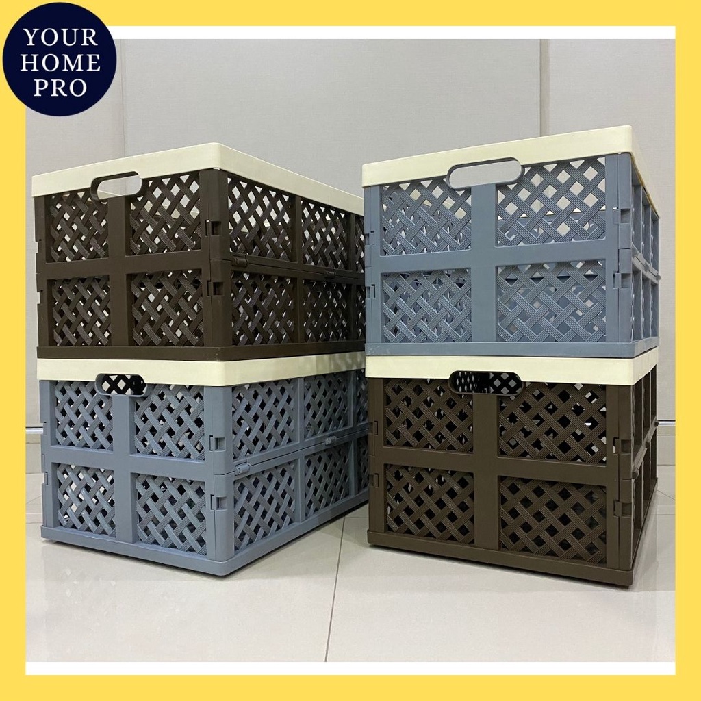 Foldable Crate Storage Box Rack Car Trunk Organizer Basket Stackable ...