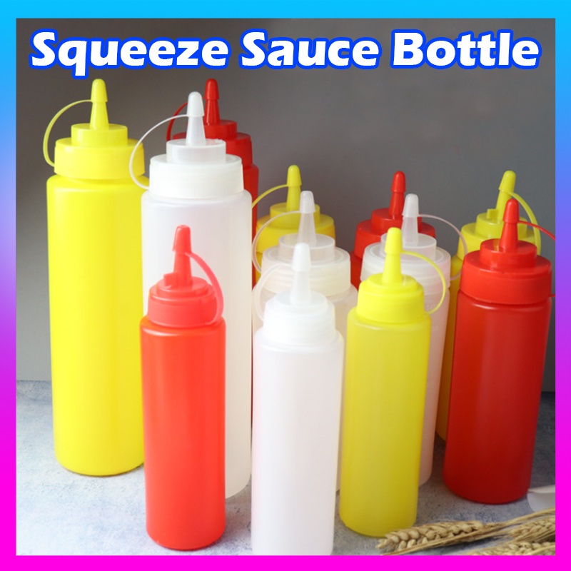 816 OZ Kitchen Plastic Squeeze Bottles Condiment Dispenser Ketchup