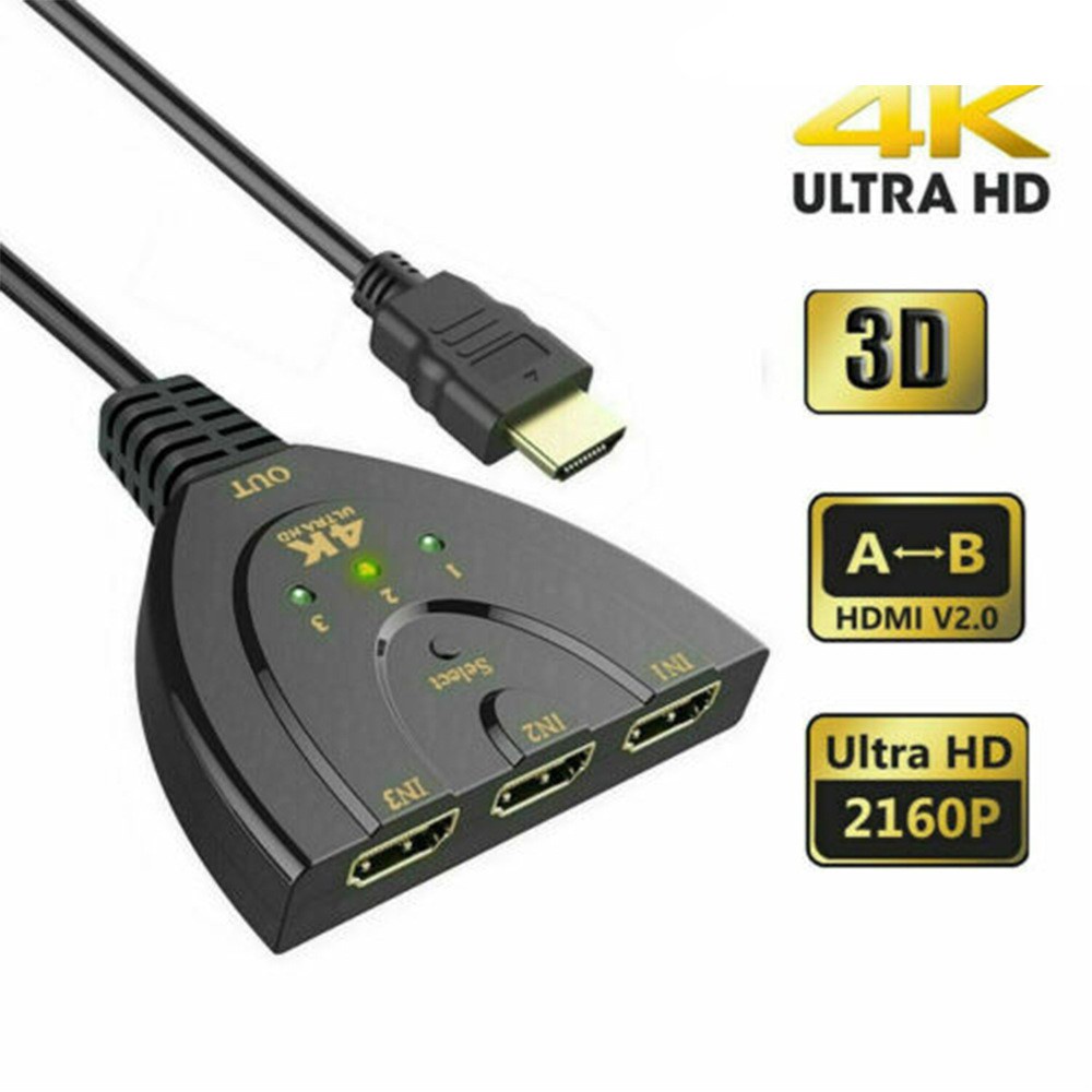 Mini Port HDMI Splitter Adapter Cable 4K*2K 1080P Switcher HDMI  Switch in out
