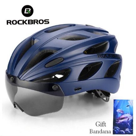 ROCKBROS Bike Cycling Helmets MTB Road Bike With Glasses | Shopee ...