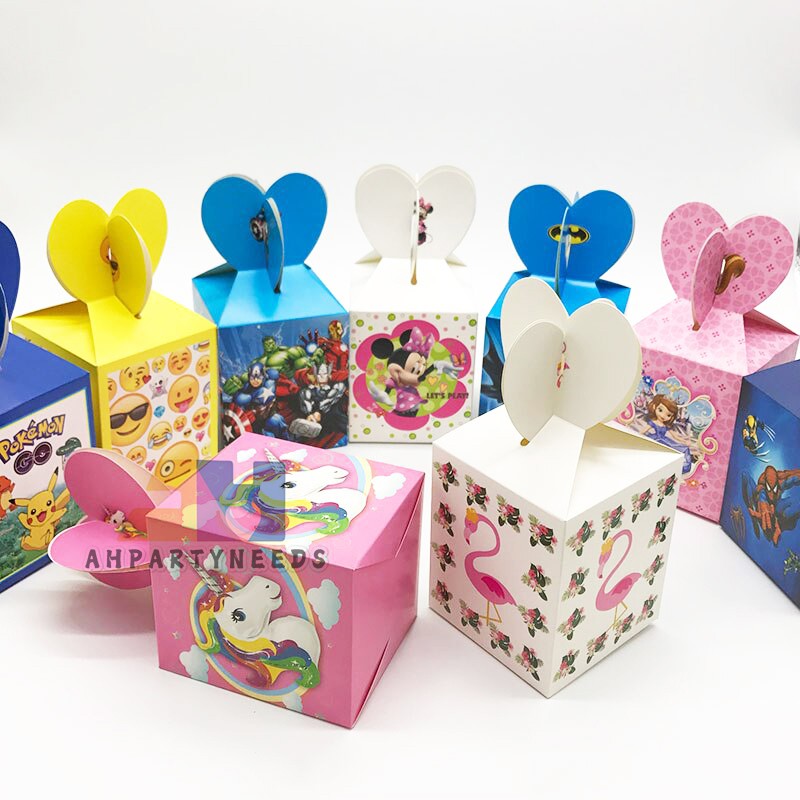 6Pcs/Pack Candy Box Cartoon Creative Gift Box Birthday Party Snacks