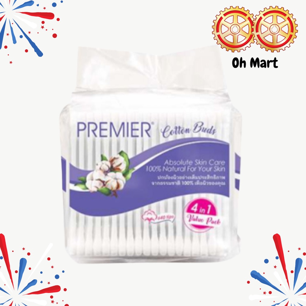 Premier Cotton Buds 4 in 1 Value Pack (160 TipsX 4 packs) | Shopee ...