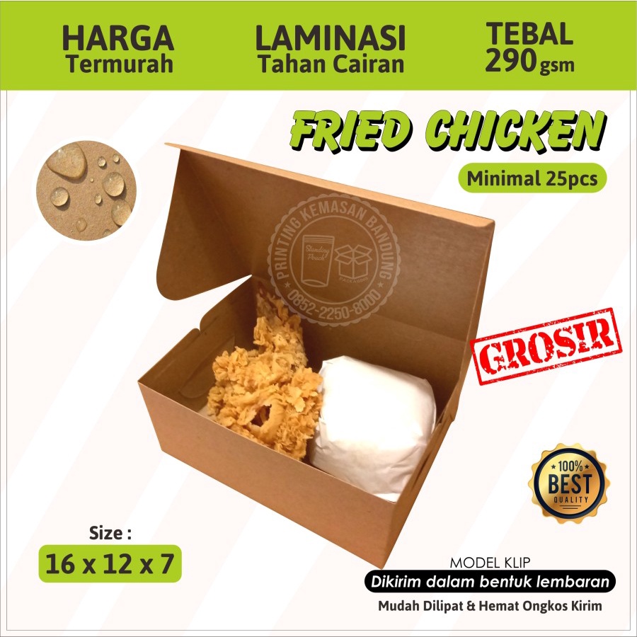 Dus Fried Chicken 16x12x7 Kraft 290gsm Rice Box Cake Snack Box Martabak Toast Shopee Philippines 9045